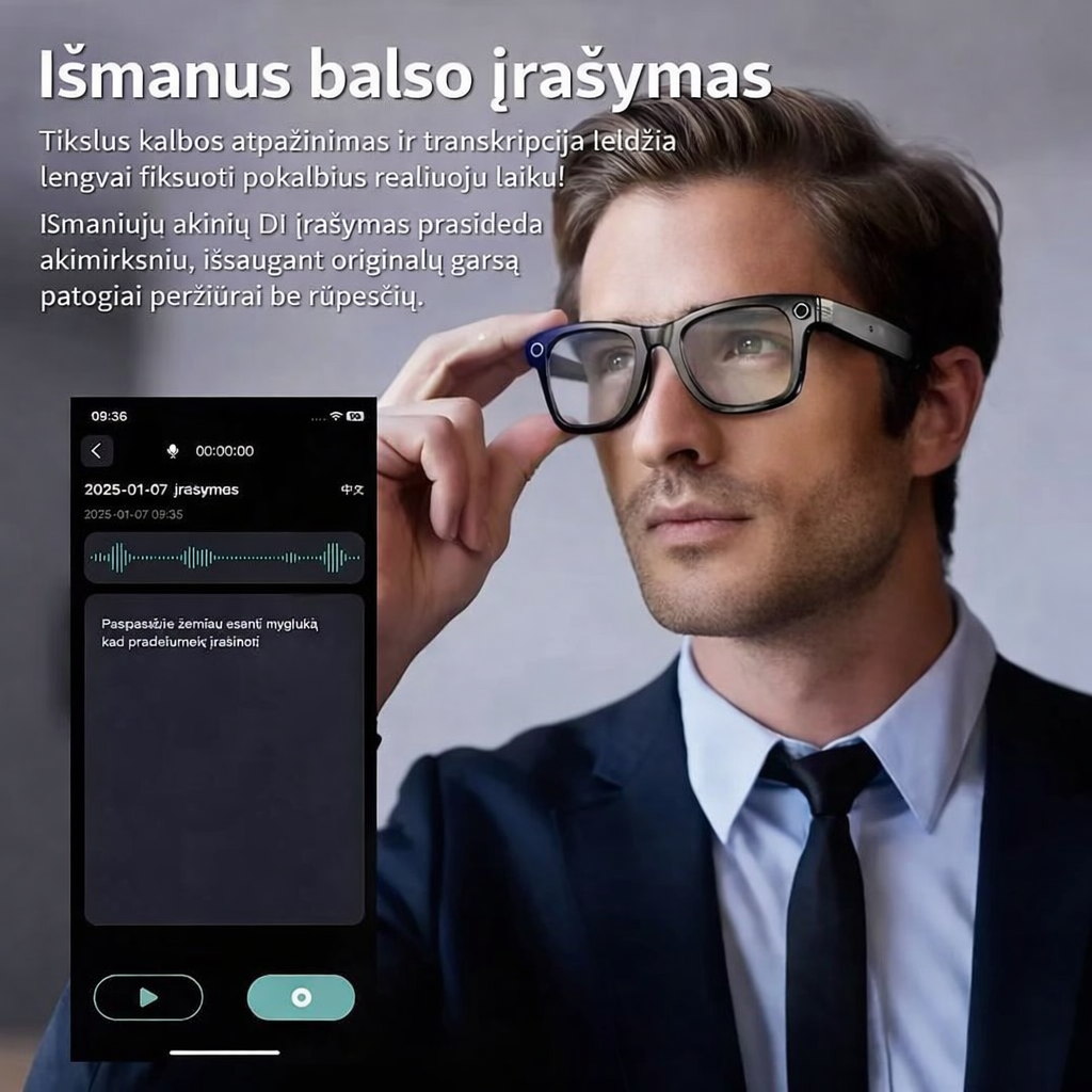 Dirbtinio intelekto filmavimo akiniai