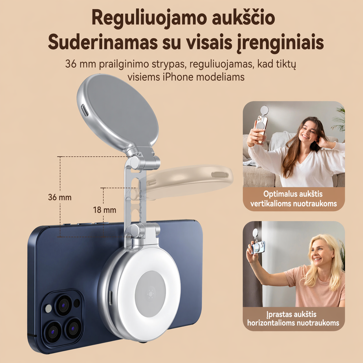 TELESIN Magnetinis Išmaniojo Telefono Apšvietimas – Jūsų Kadrų Kokybės Paslaptis!