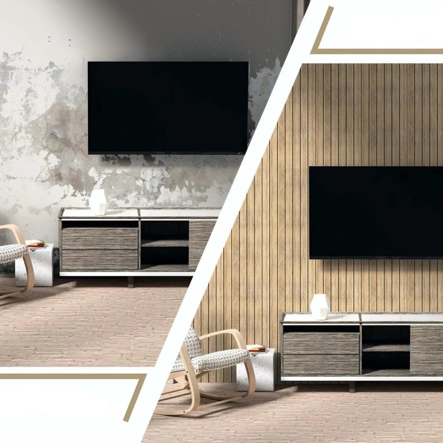 3D dekoratyvinė sienų panelė (lipni) – medžio imitacija 300 x 45 cm