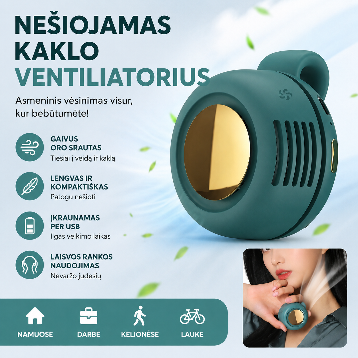 Mini Nešiojamas Ventiliatorius