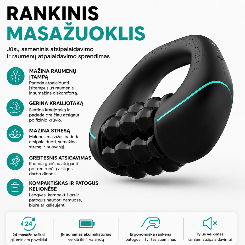 Elektrinis Masažuoklis „RPM Mini“ – Galingas Raumenų Atpalaidavimas