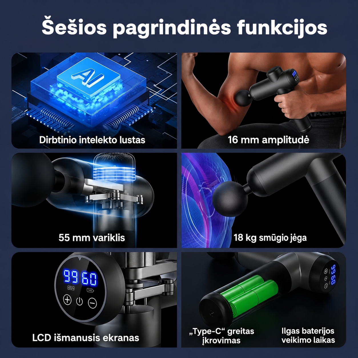 Elektrinis Rankinis Masažuoklis „RPM Mini“