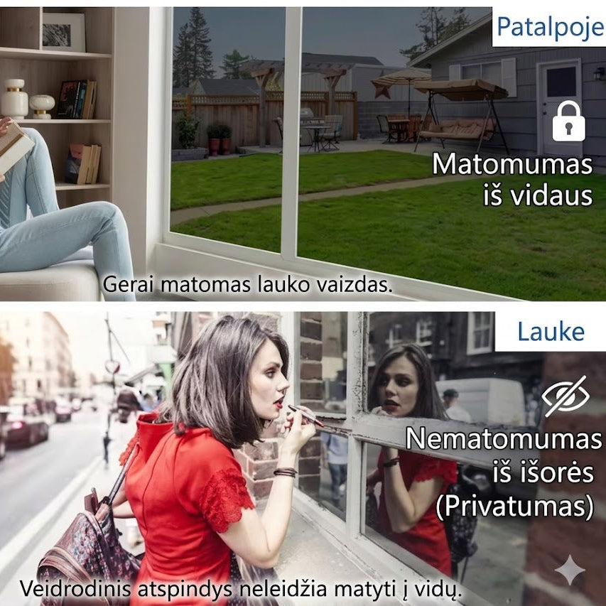 Veidrodinė langų plėvelė – privatumas ir apsauga nuo saulės