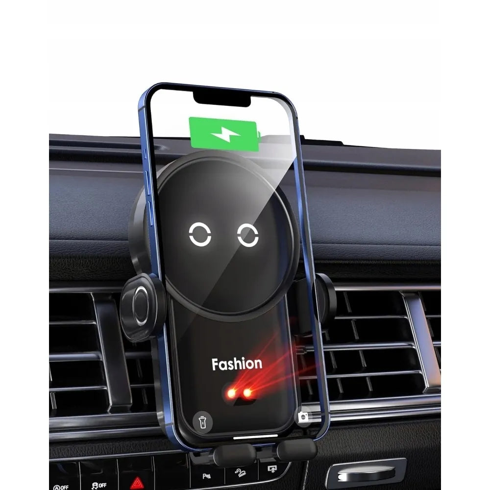 Automobilinis telefono laikiklis su belaidžiu įkrovimu (IQ / Qi)