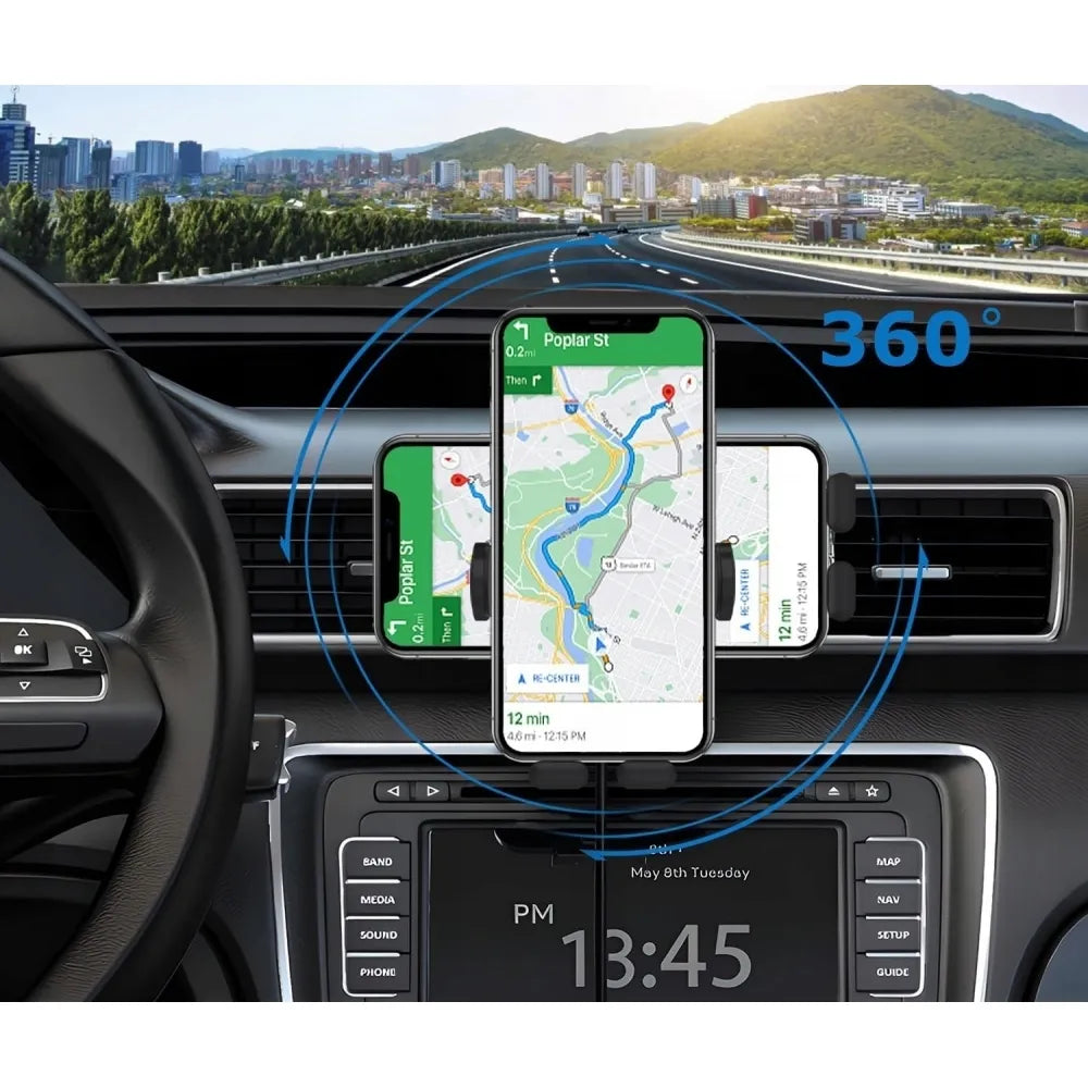 Automobilinis telefono laikiklis su belaidžiu įkrovimu (IQ / Qi)