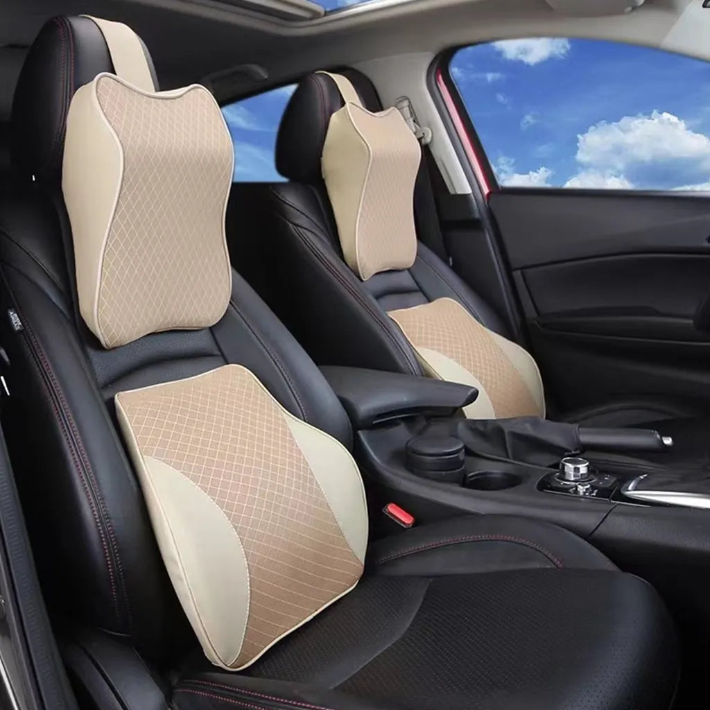 Ergonominių pagalvių rinkinys automobiliui KREMINĖ