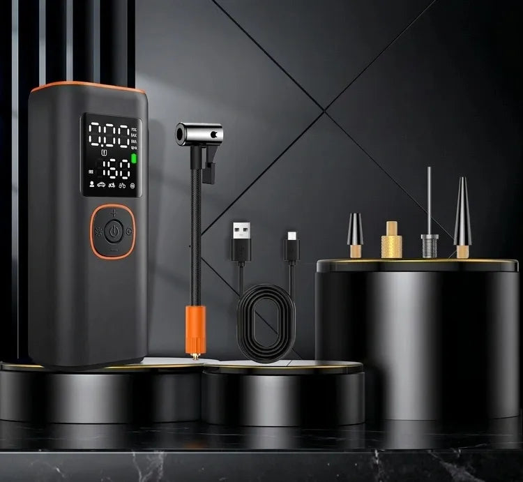 Įkraunamas elektrinis padangų kompresorius su „Power Bank“ funkcija, 160 PSI