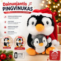 Kalėdinis pliušinis dainuojantis pingvinas su mažyliu