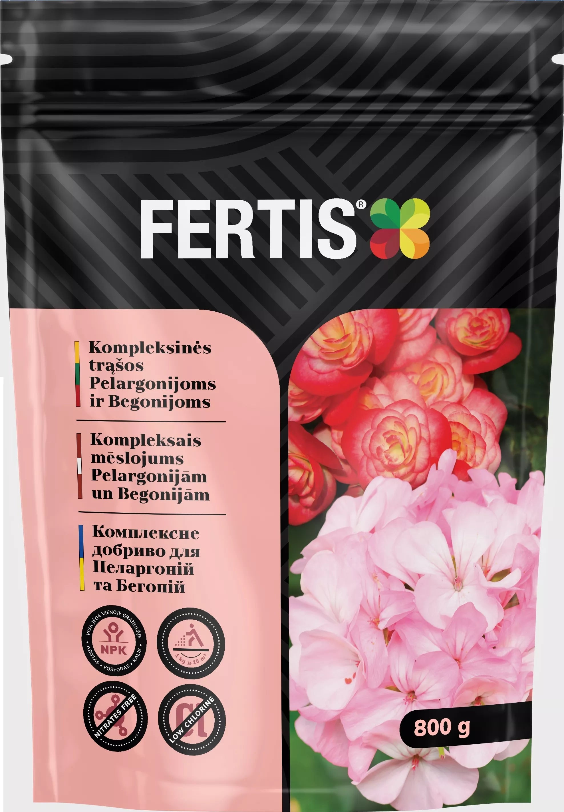 Kompleksinės trąšos Pelargonijoms ir begonijoms  FERTIS, 800g