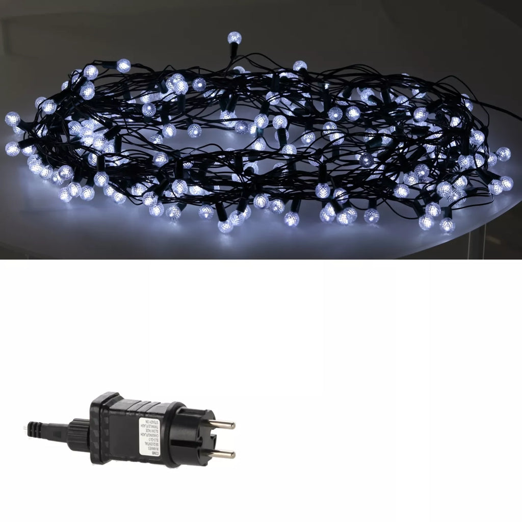 LED girlianda „Cherry Ball“ 200 LED, šaltai balta, 16 m