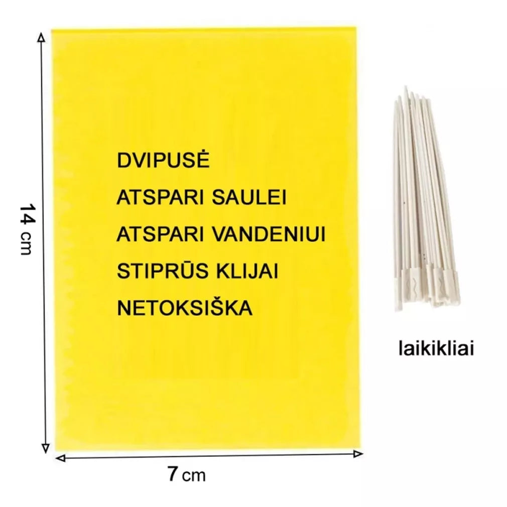 Magnet start yellow (7x14cm) baltasparnių, blakučių, amarų gaudyklės, 12 vnt