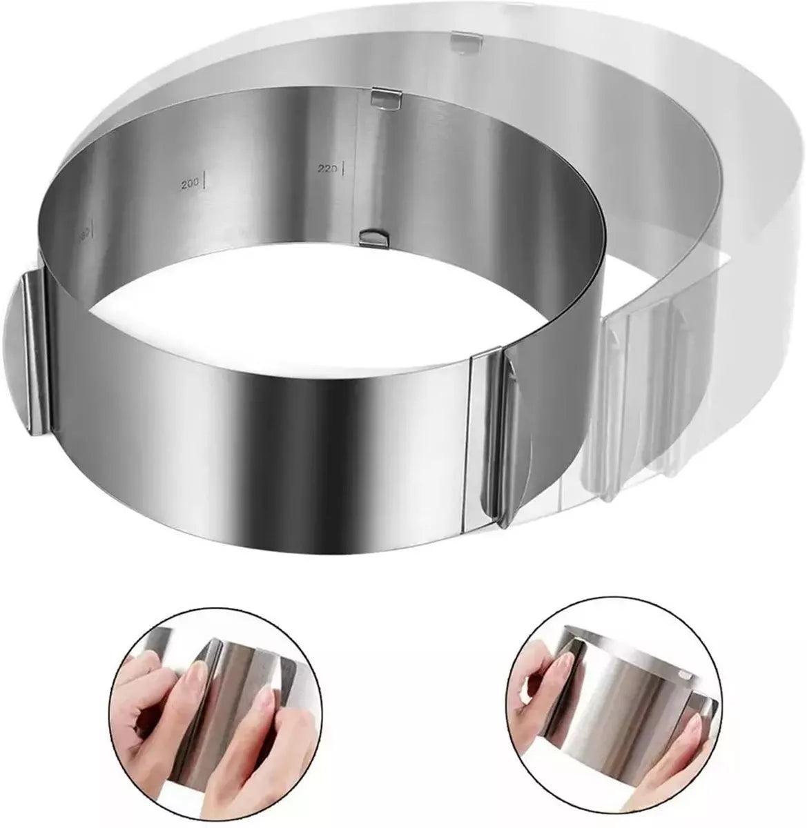 Metalinė torto formavimo juosta – 16–30 cm