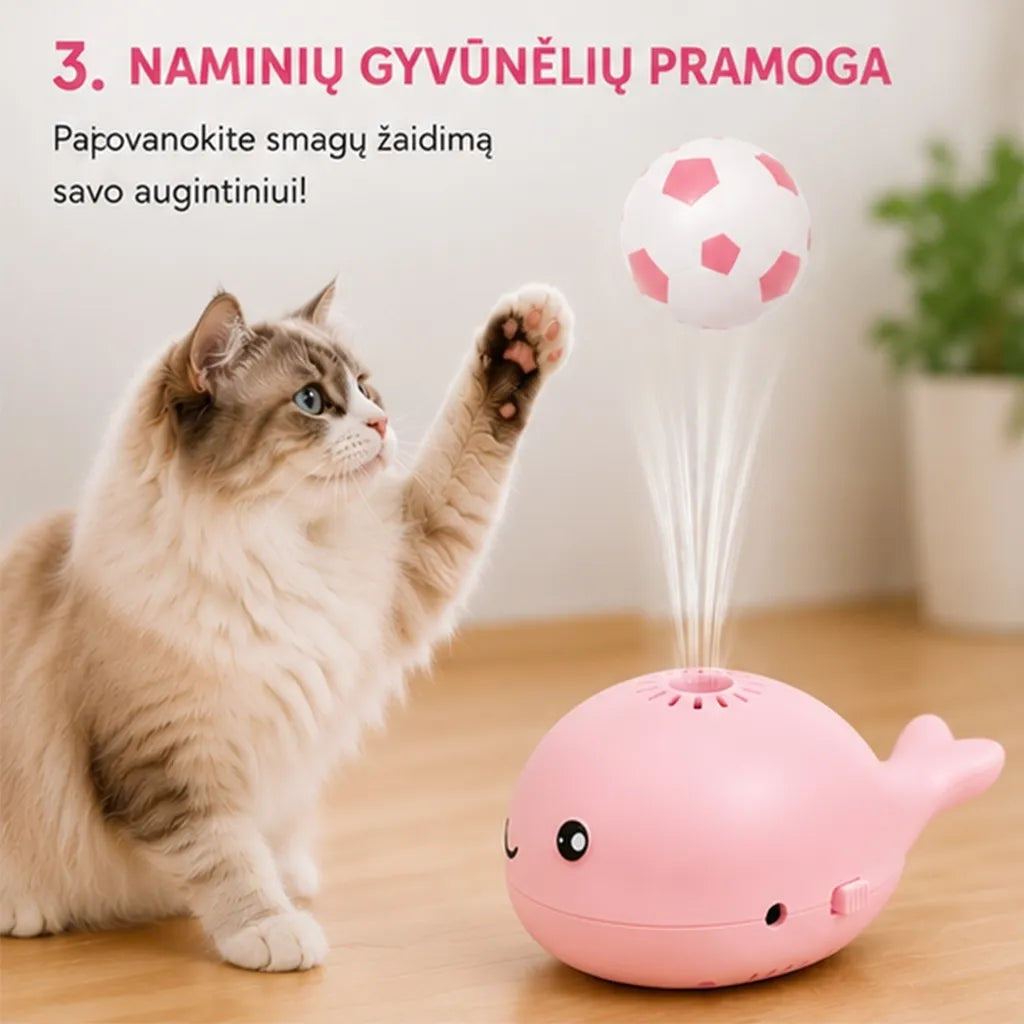 Mini ventiliatorius su skraidančiu kamuoliuku (rožinis)
