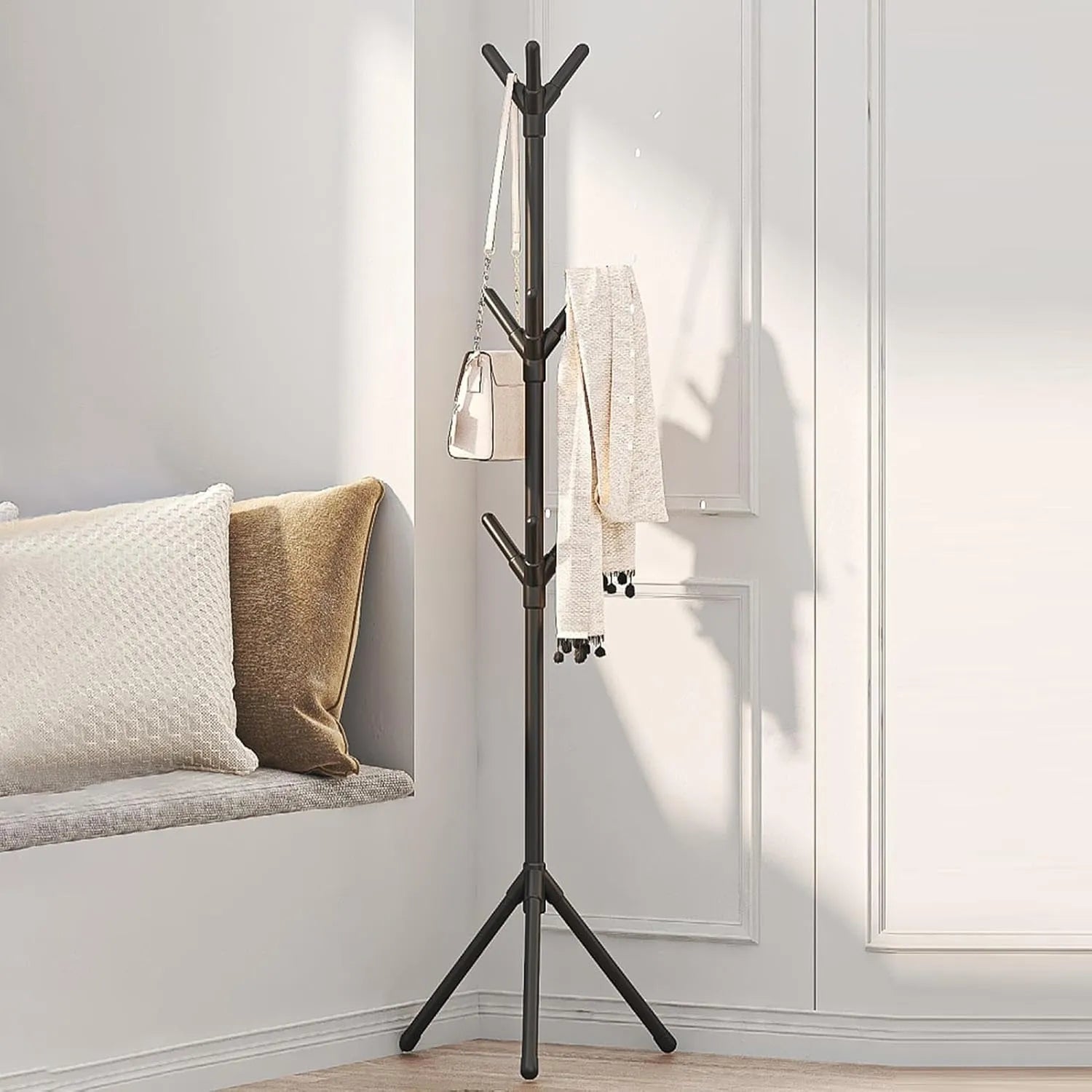 Pastatoma drabužių kabykla su kabliukais (170 cm)