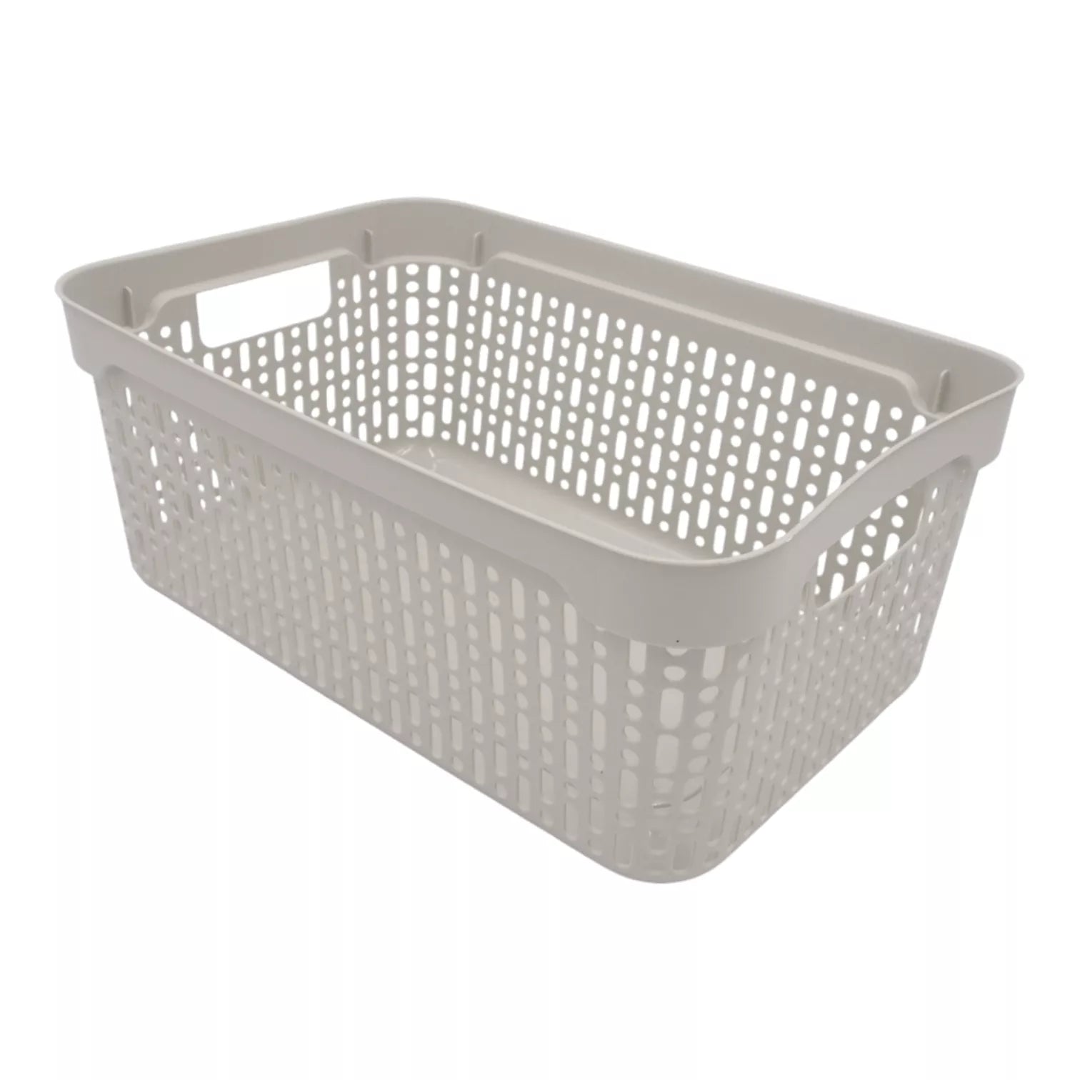 Plastikinė dėžutė su skylutėmis, 30 × 20 × 12 cm BALTA