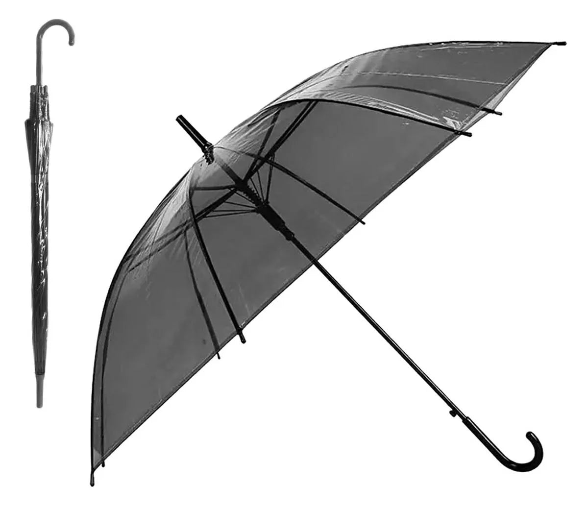 Skėtis HAPPY RAIN (Skaidri/Juoda)