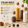 Stiklinis maisto saugojimo indas 24 CM.