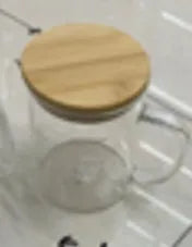 Stiklinis puodelis su bambukiniu dangteliu ir matavimo skale 250 ml
