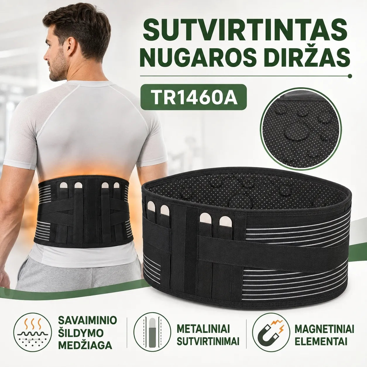 Sutvirtintas nugaros diržas - S