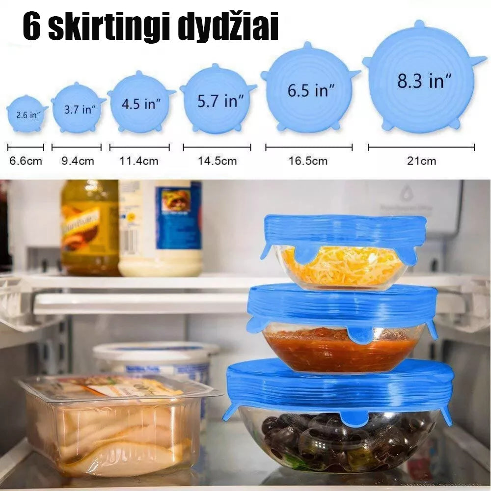 TAMPRIŲ SILIKONINIŲ DANGTELIŲ RINKINYS (6 VNT.)
