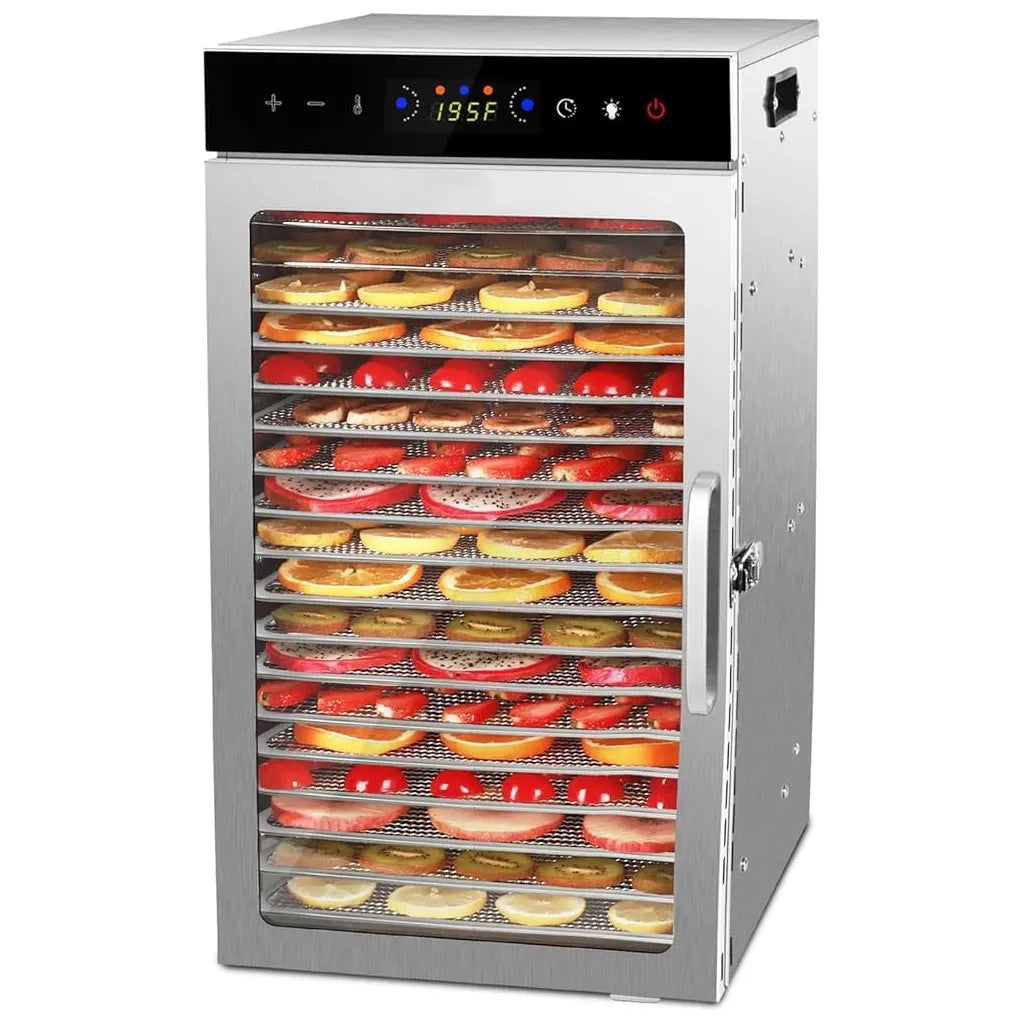 Vaisių ir maisto džiovyklė 800 W, 18 padėklų, nerūdijančio plieno korpusas
